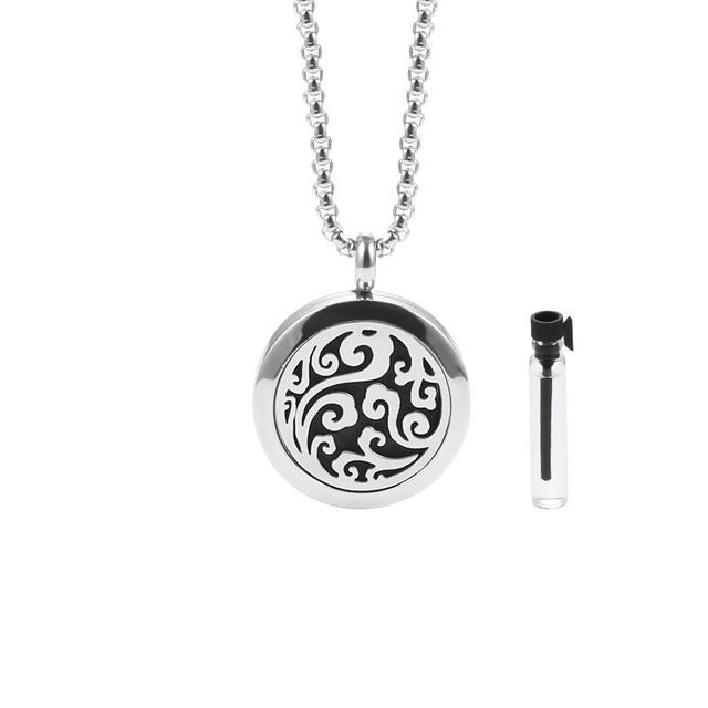 Aromatherapy Essential Oil Pendant Stainless Steel Necklace