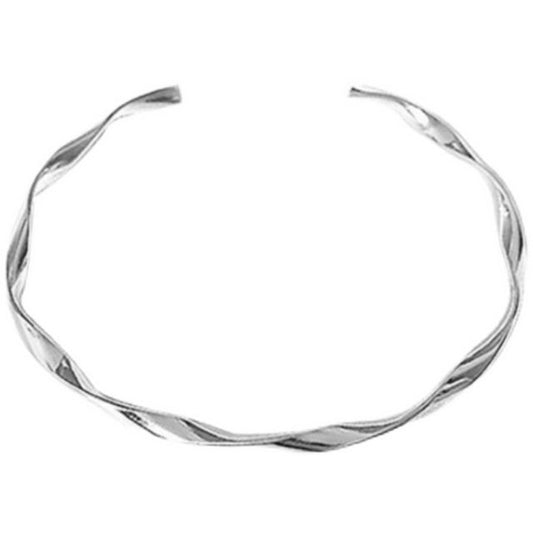 Bangle Twisted Open Silver Sterling