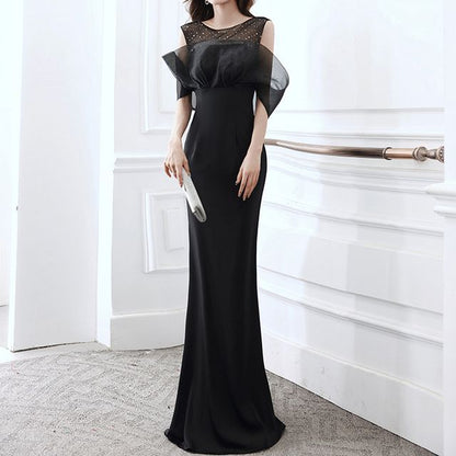 Cold Shoulder Sheath Evening Gown