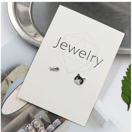 Asymmetrical Stud Cat Fish Earring
