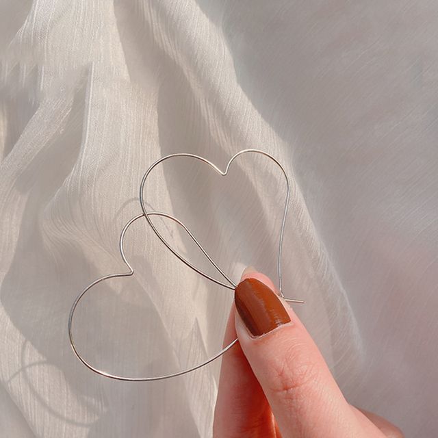 Silver Heart Sterling Earring Hoop