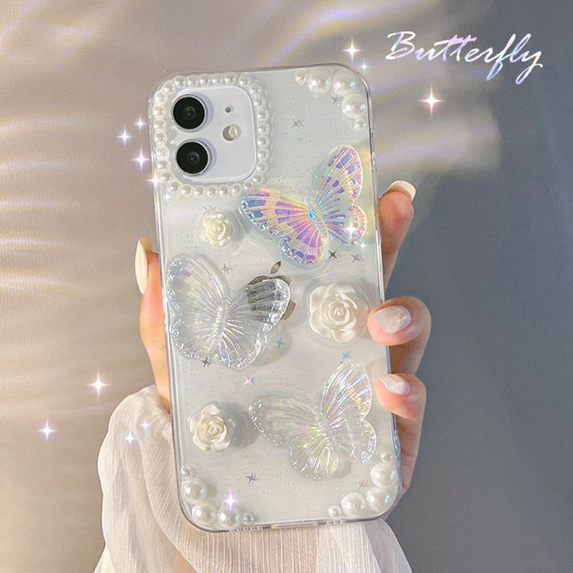 Transparent Butterfly Case Phone