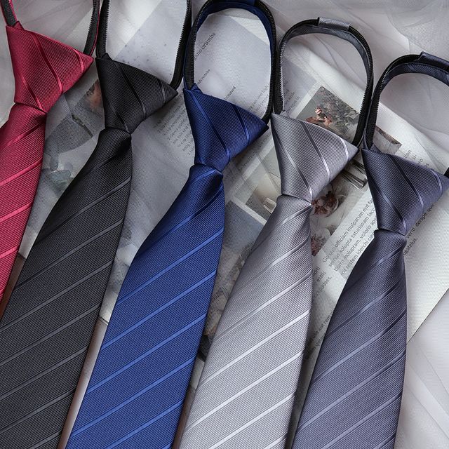 Striped No Tie Neck Tie