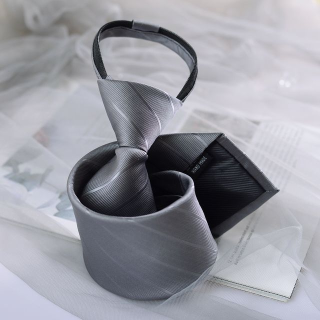 Striped No Tie Neck Tie