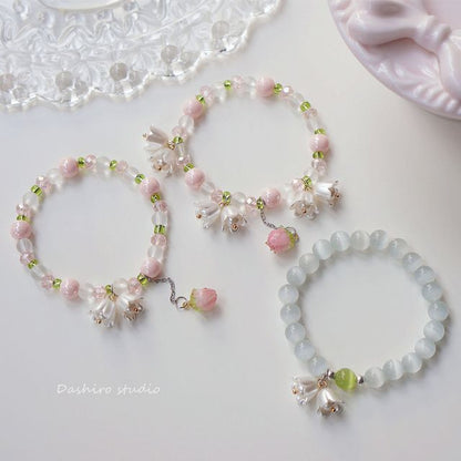 Resin Bead Flower Bracelet