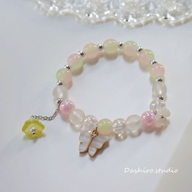Resin Bead Flower Bracelet
