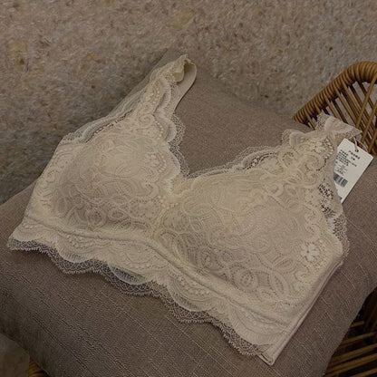 Wireless Lace Bra with Unlined Cups