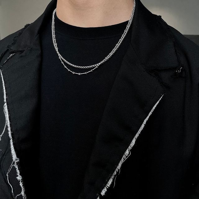 Layered Sterling Silver / Stainless Steel Necklace