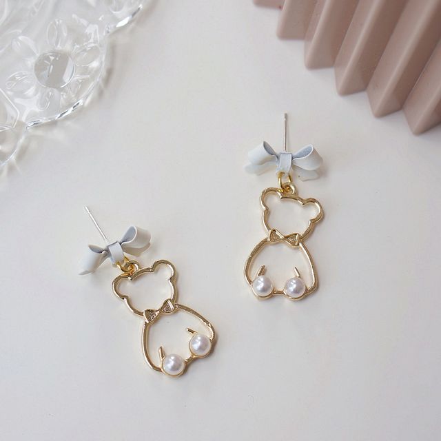 Dangle Alloy Bear Earring
