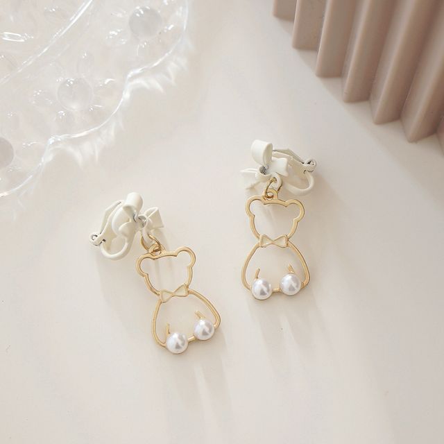 Dangle Alloy Bear Earring