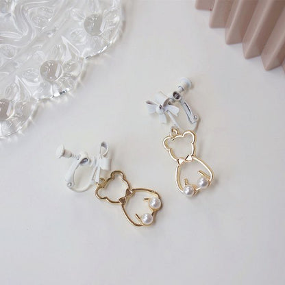 Dangle Alloy Bear Earring