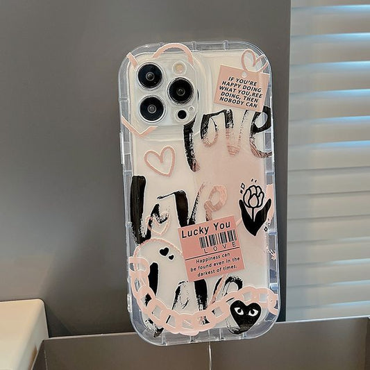 Transparent Phone Case Lettering