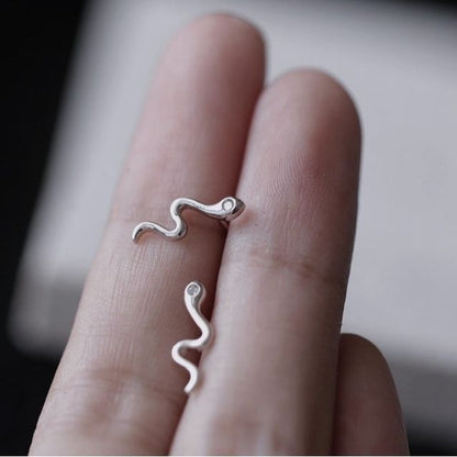 Sterling Earring Silver Snake