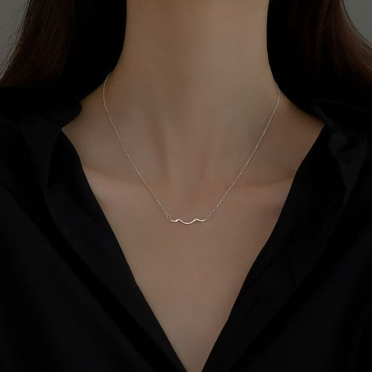 Wavy Sterling Choker Pendant Silver