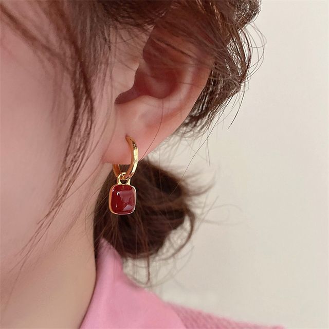 Square Earring Dangle Sterling Silver