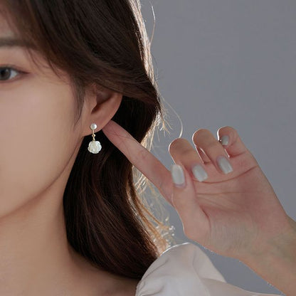 Earring Silver Dangle Floral Sterling