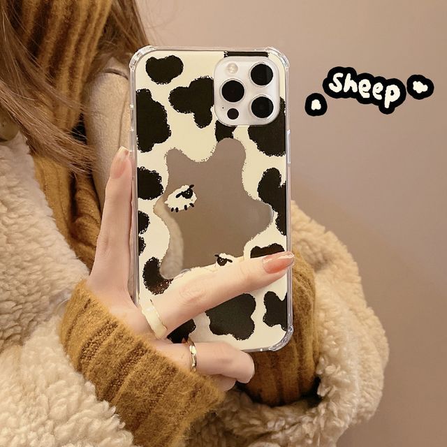 Milk Phone Mirrored Cow Case Print