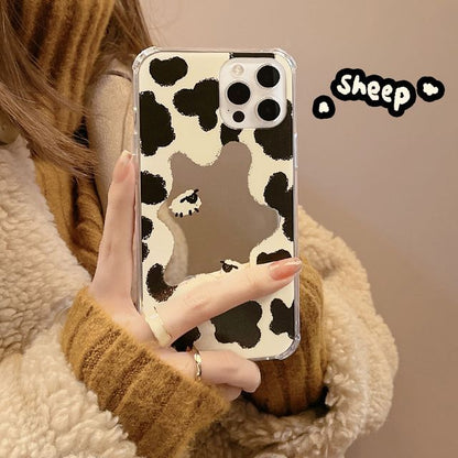 Milk Phone Mirrored Cow Case Print