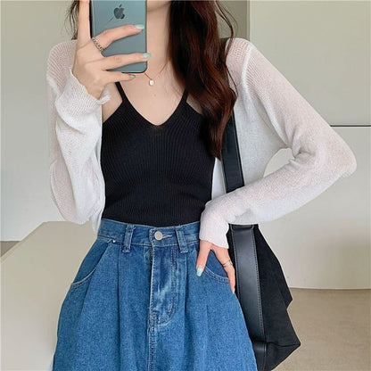 Solid Bolero Cardigan