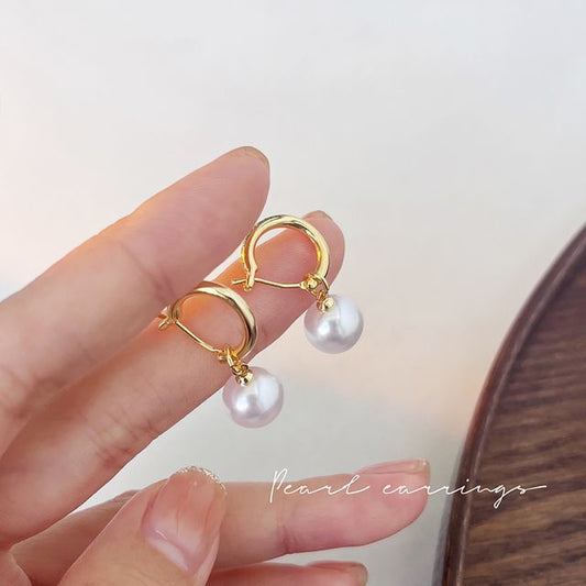 Earring Pearl Faux Dangle Sterling Silver