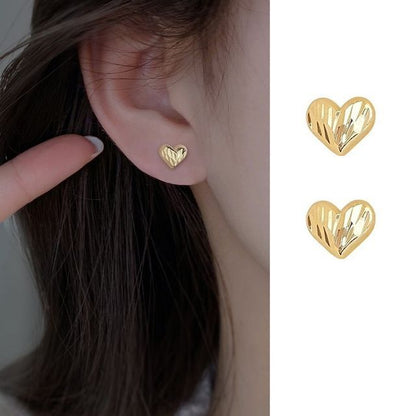 Sterling Silver Heart Earring Textured