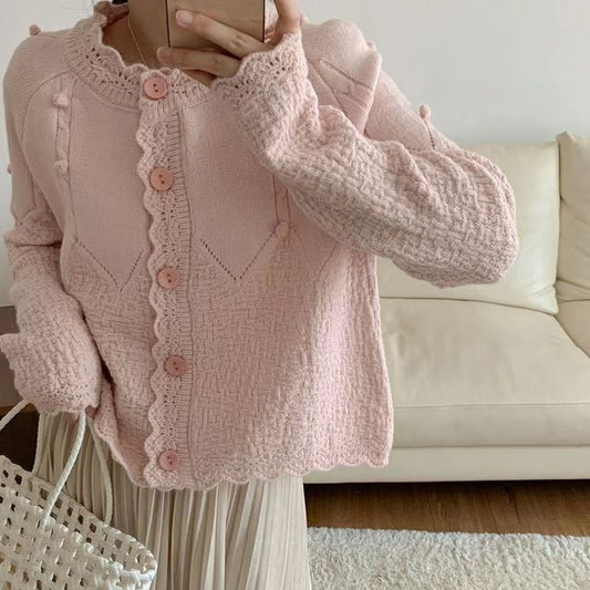 Crewneck Button-Up Cardigan