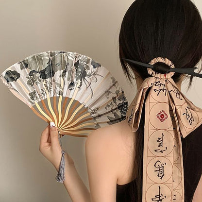 Character Fan Chinese Scrunchie Hand Traditional /