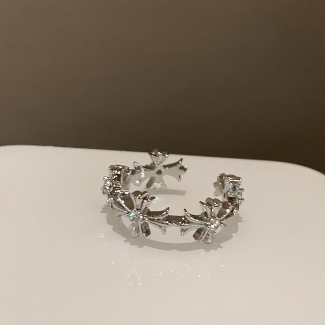 Moonstone Open Cross / Set Faux Ring