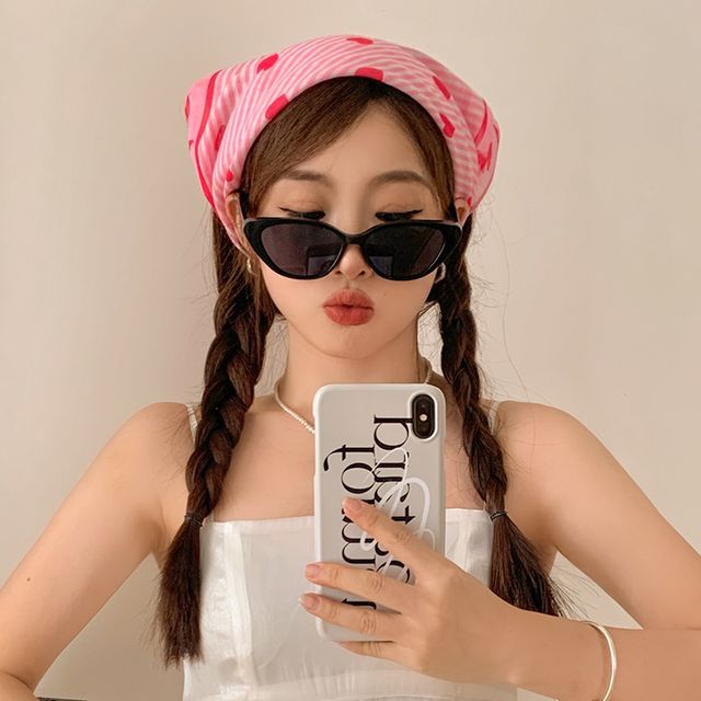 Eye Cat Heart Headkerchief Sunglasses Print /