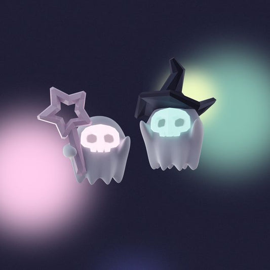 ) Designs Halloween Silver Ghost ( Sterling Stud Various Earring