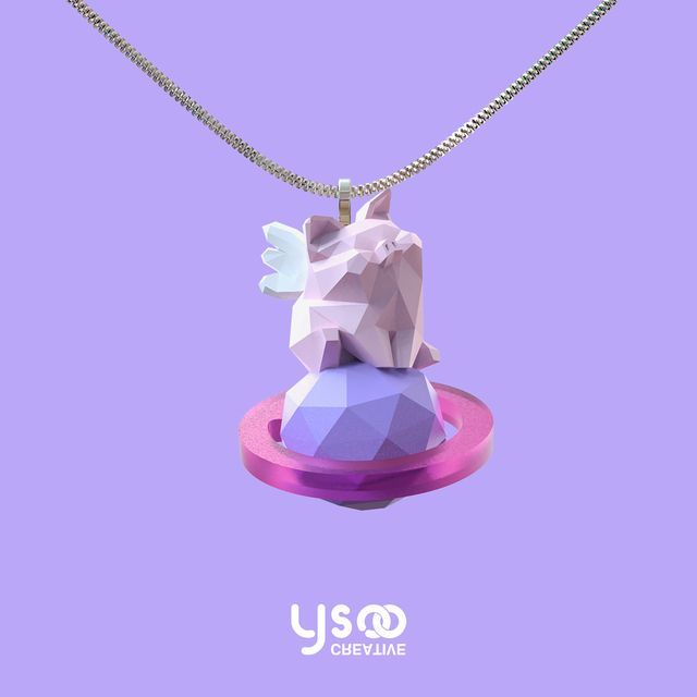 Necklace Pig Planet
