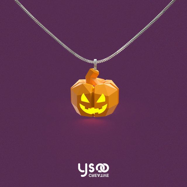 Lantern Pumpkin Necklace Halloween