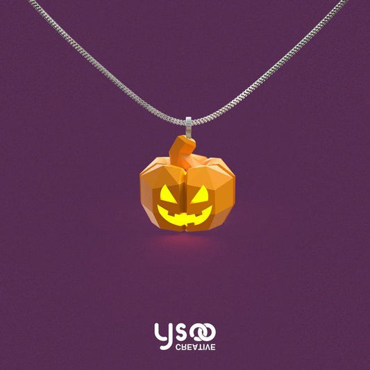Lantern Pumpkin Necklace Halloween