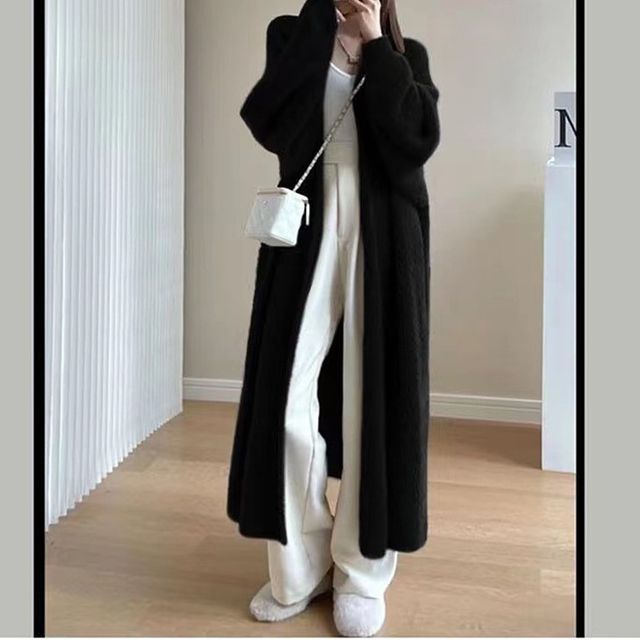 Open Front Long Knit Cardigan
