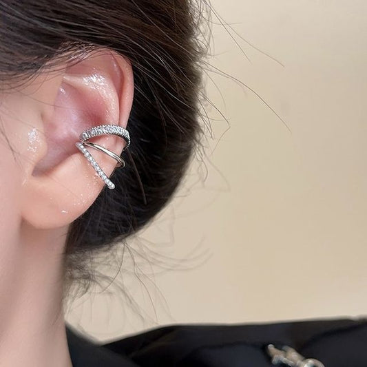 Layered Cuff Rhinestone Ear