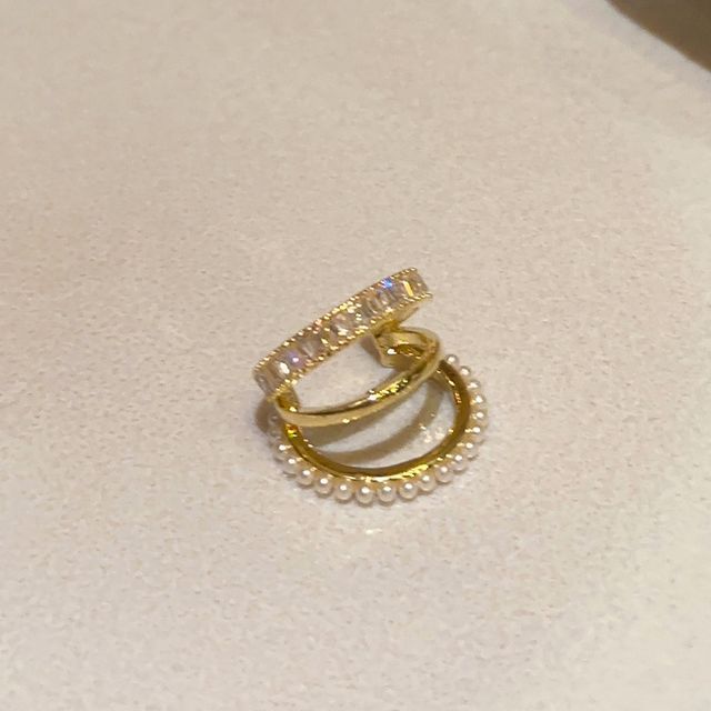 Layered Cuff Rhinestone Ear