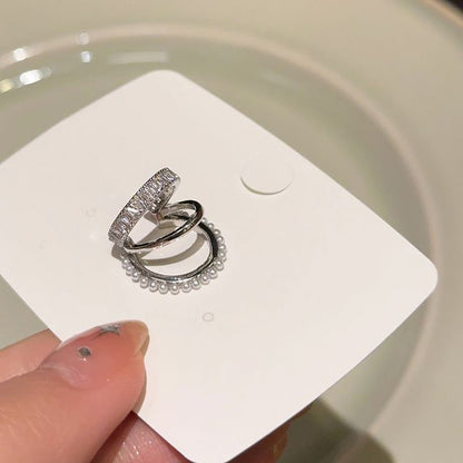 Layered Cuff Rhinestone Ear