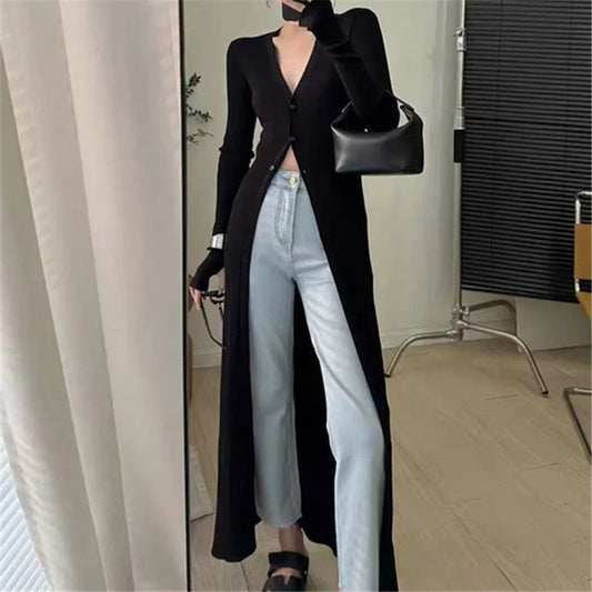 V-Neck Long Sleeve Knit Cardigan