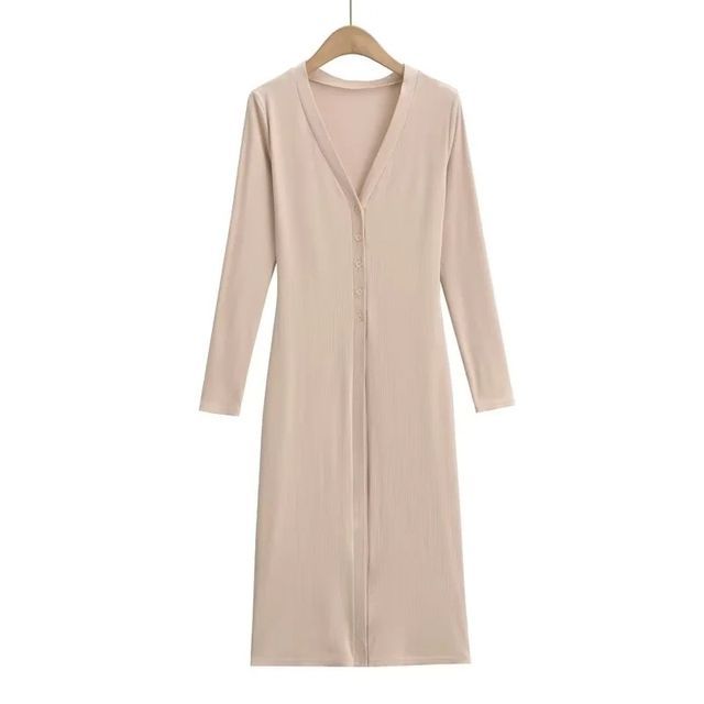 V-Neck Long Sleeve Knit Cardigan