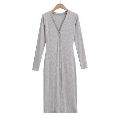 V-Neck Long Sleeve Knit Cardigan