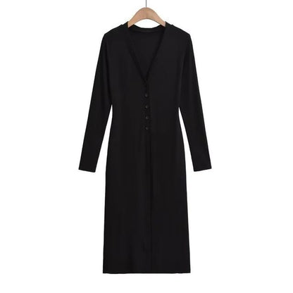 V-Neck Long Sleeve Knit Cardigan