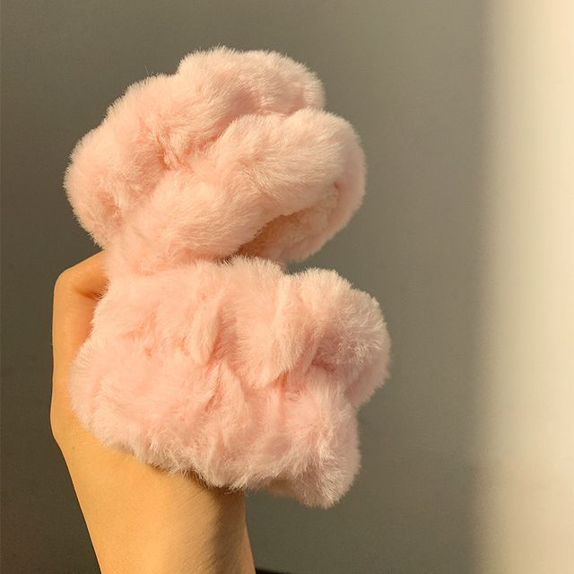 Peach Wrist Band Tie Headband Hair Chenille /