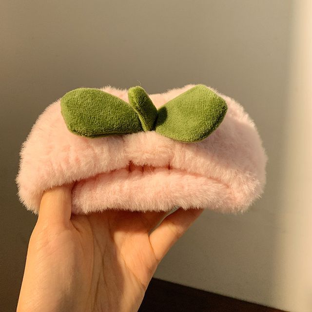 Peach Wrist Band Tie Headband Hair Chenille /