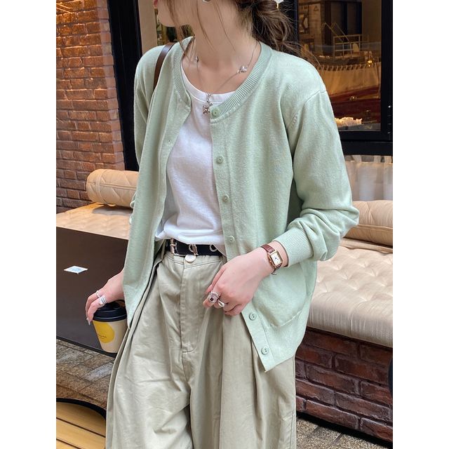 Button-Up Knit Cardigan