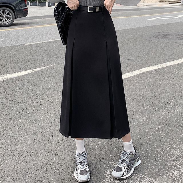 Elevated A-Line Midi Skirt with Smooth Finish
