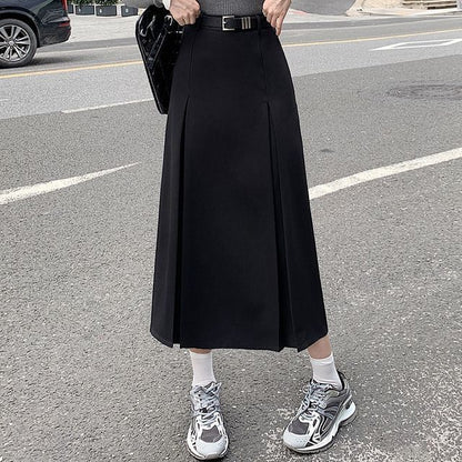 Elevated A-Line Midi Skirt with Smooth Finish