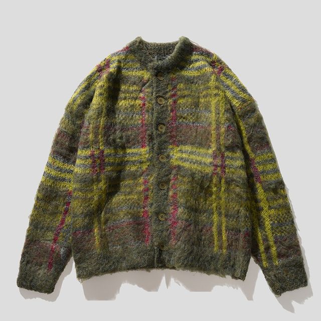 Crewneck Melange Knit Cardigan