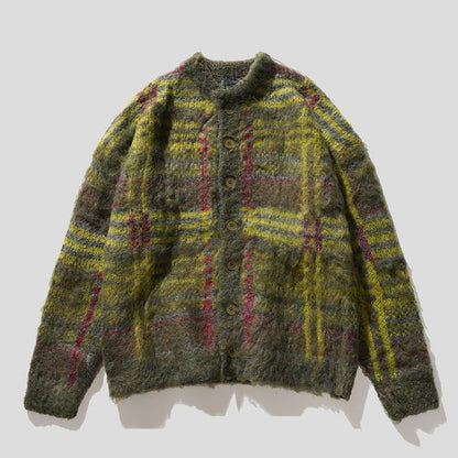 Crewneck Melange Knit Cardigan