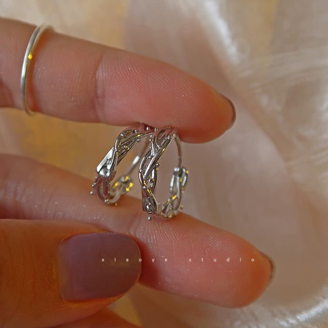 Earring Thorn Hoop Silver Sterling