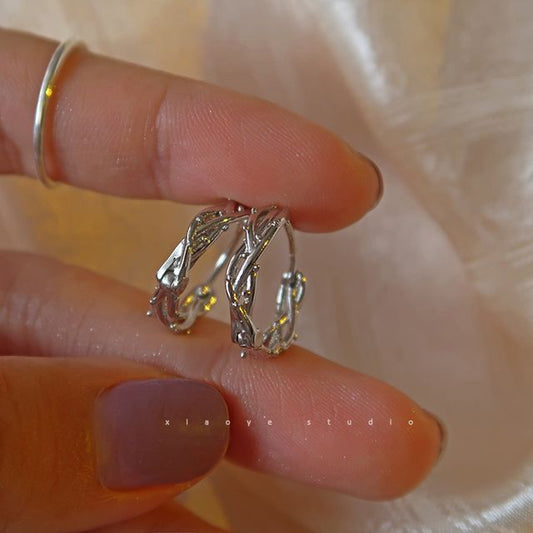 Earring Thorn Hoop Silver Sterling